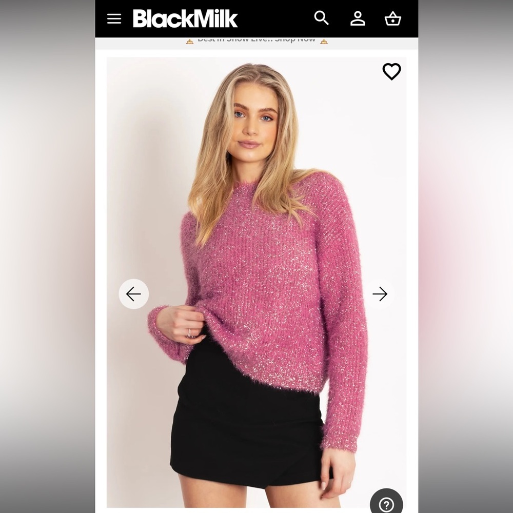 NWT Blackmilk M/L pink tinsel sweater